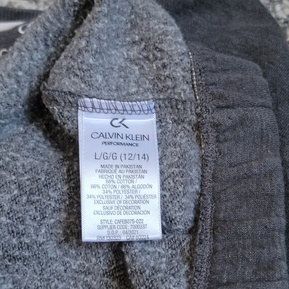 Girls Calvin Klein Performance Gray Long Sleeve Sweatshirt L 12/14 - Picture 3 of 5